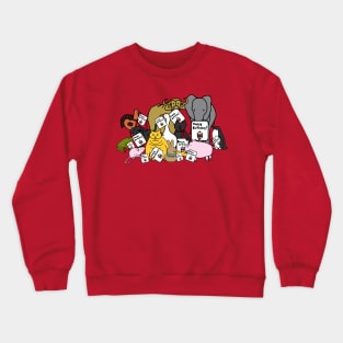 Cute Animals Say Happy Birthday with Cards of Greetings Crewneck Sweatshirt